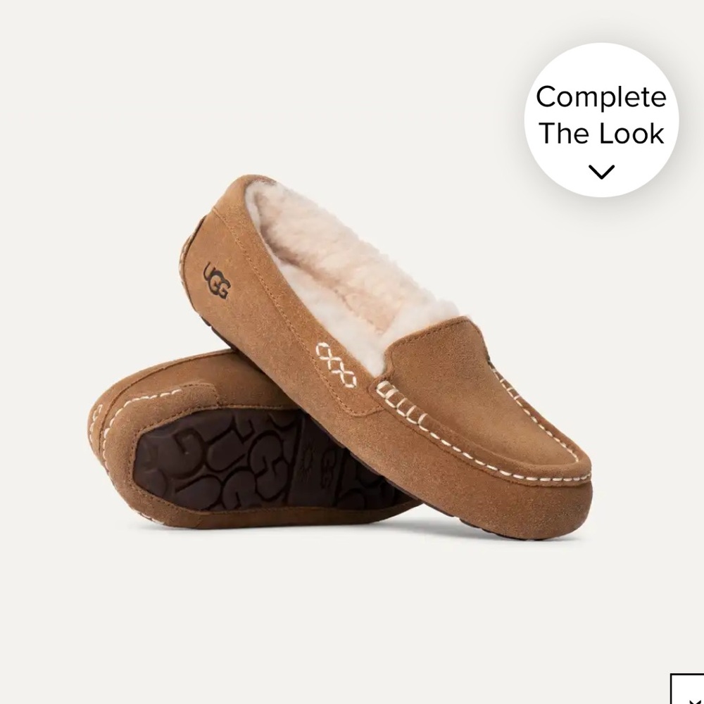 UGG Ansley Sheepskin Suede Slippers